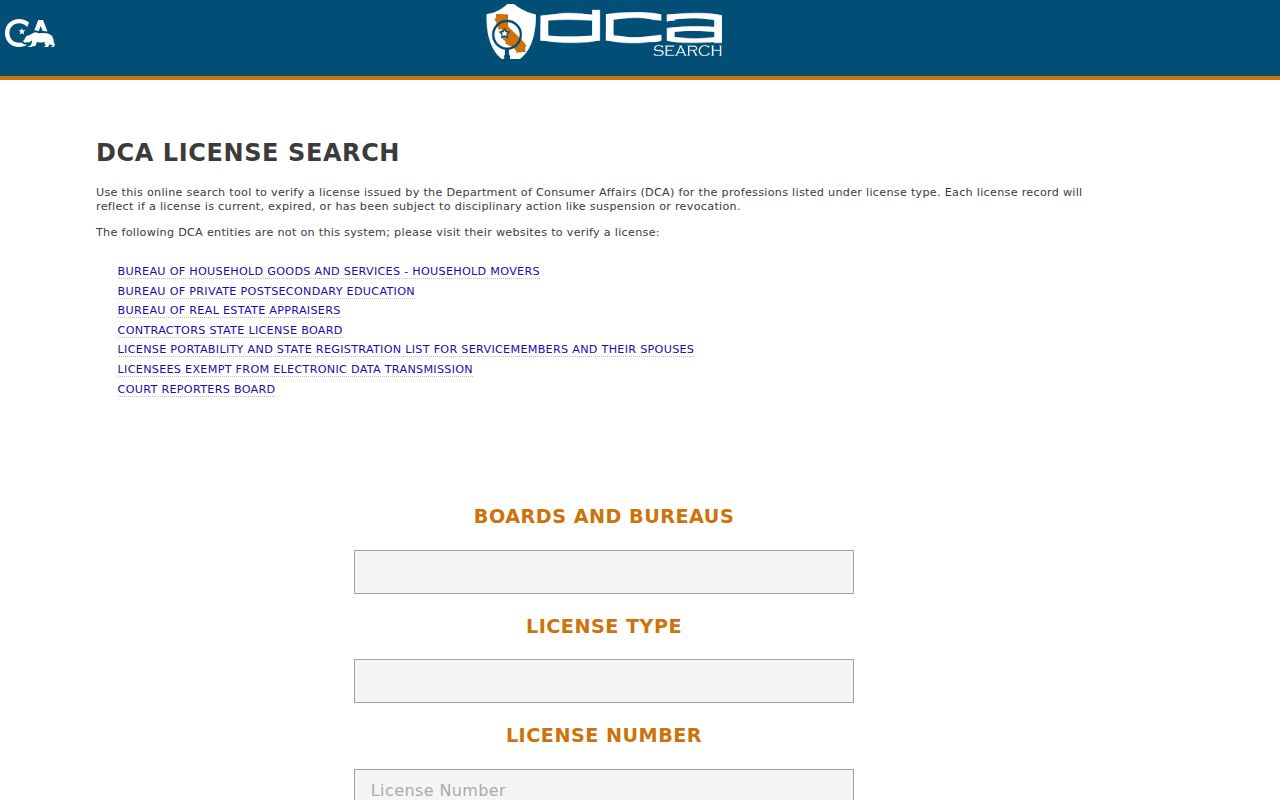 San Diego residents directory California professional license search