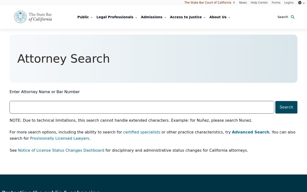 San Diego resident lookup California attorney license search