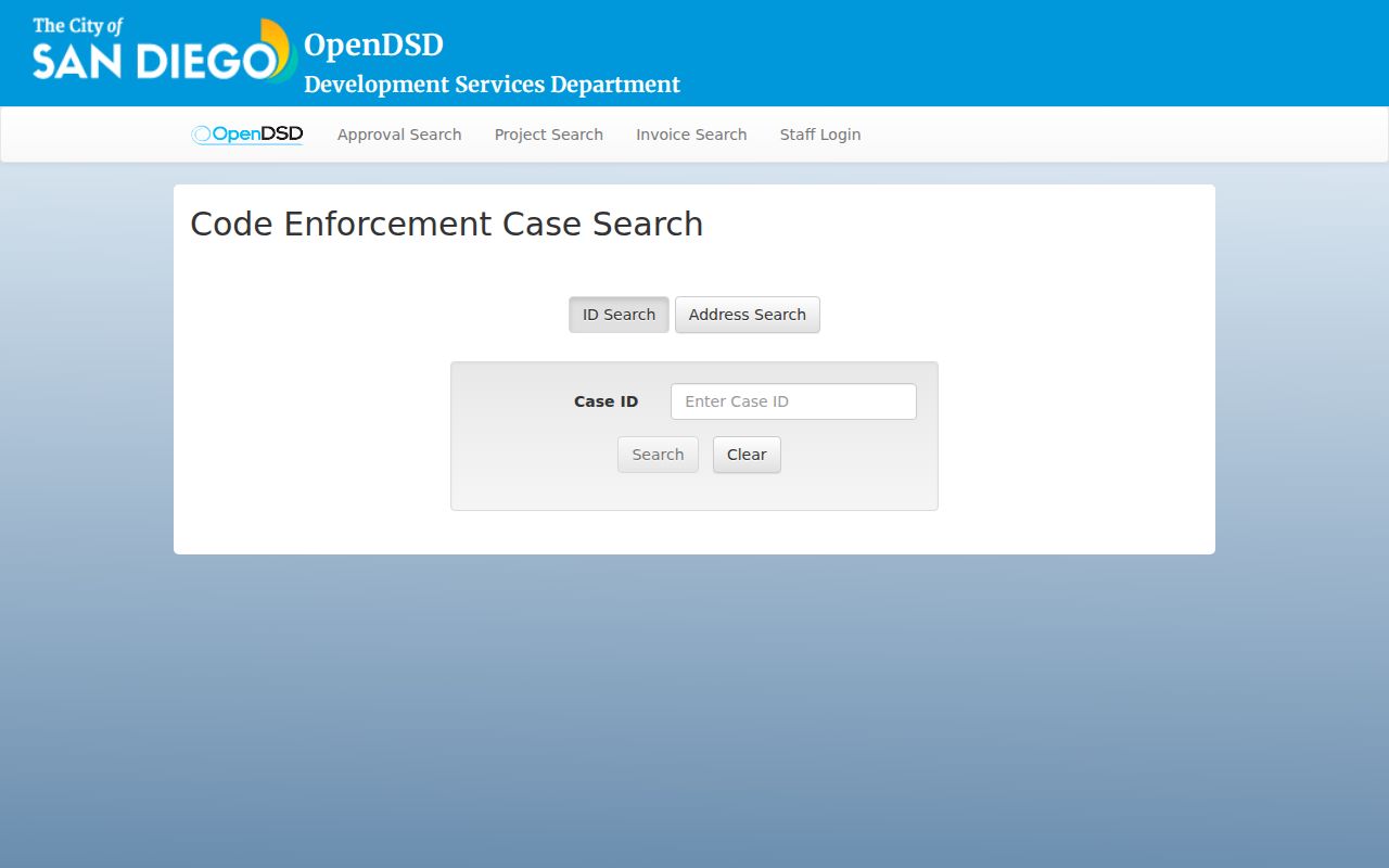 San Diego street directory code enforcement address search